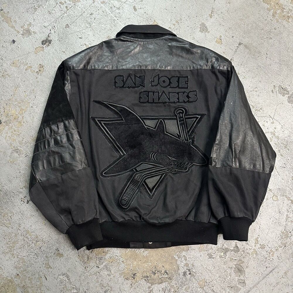 Vintage Jeff Hamilton San Jose Sharks Black Jacket XL NHL Hockey RARE